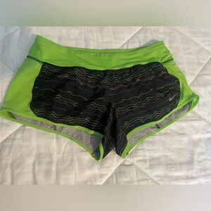 Nike Dri-FIT Black and Green Running Short with Built-In Liner